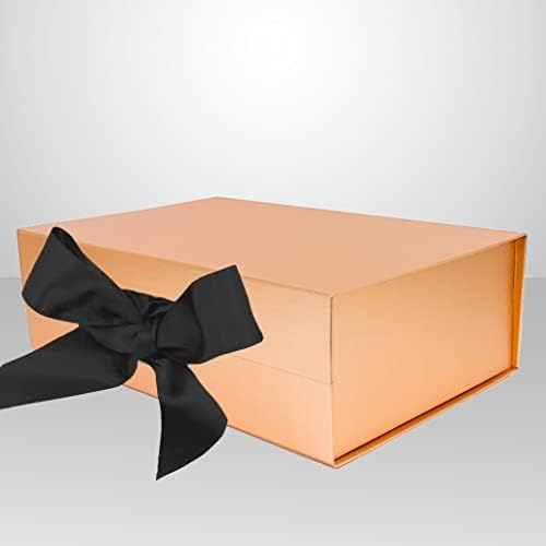 חבילה2 חבילה יוקרה מתקפל אריזת מתנה עם קבוע סרט / מתקפל תיבת עם סגירה מגנטית / חתונות | מקלחות כלה,